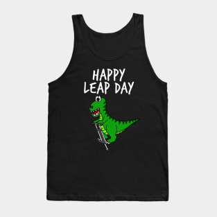 Happy Leap Day T-Rex Dinosaur 29 Feb 2024 Tank Top